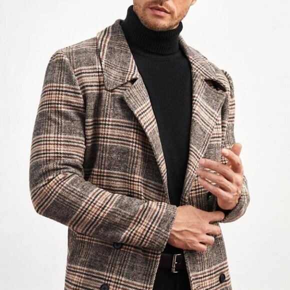 Brown Mens Plaid Blazer - Picture 3 of 6
